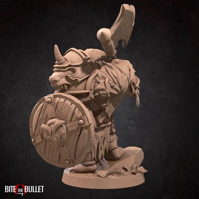 Owl Barbarian from Bite the Bullet's Owlfolk set. Total height apx. 50mm. Unpainted Resin Miniature - image3